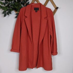 Rachel Zoe Boiled Wool Blend Hygge Cacoon Longline Trench Peacoat Jacket